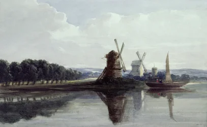 Moulins à vent près d